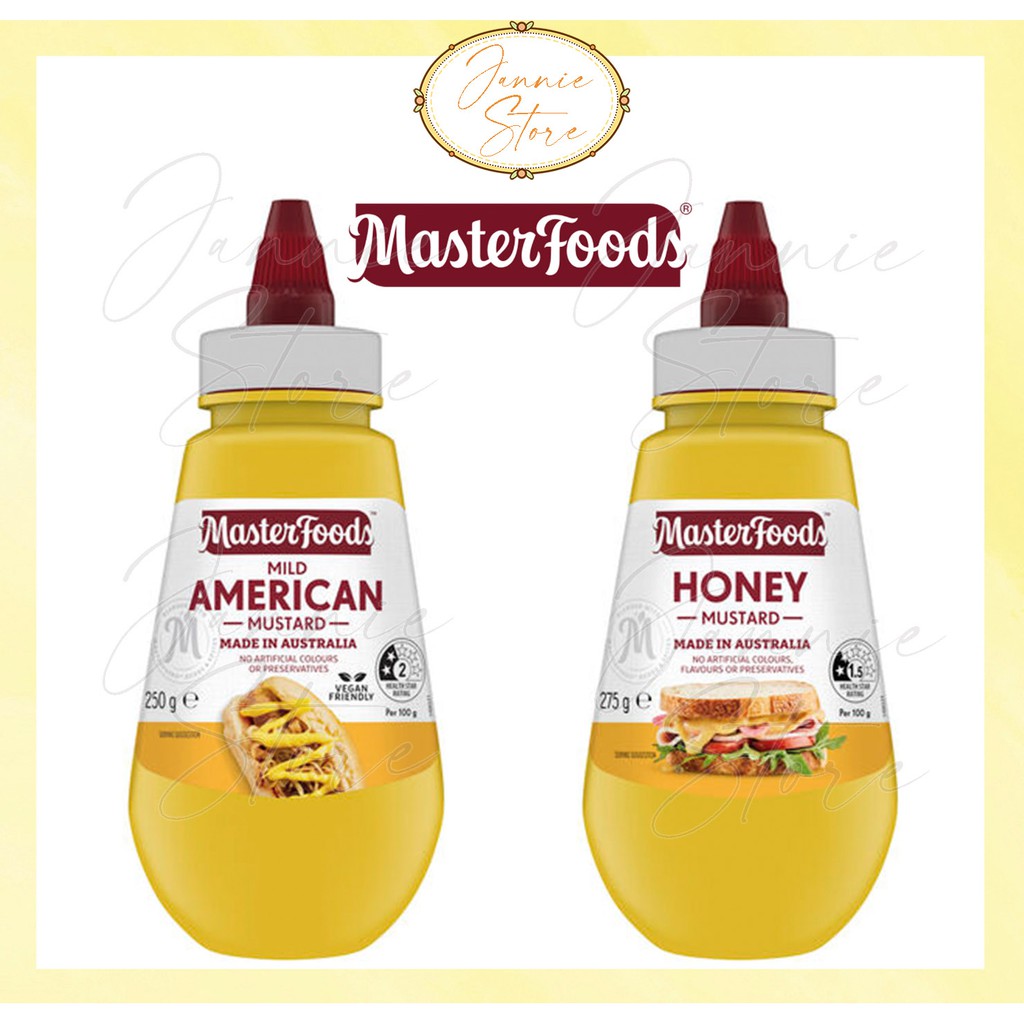 MasterFoods Mild American Mustard/Honey Mustard (250G/275G)[Australia] (No Artificial Colours or