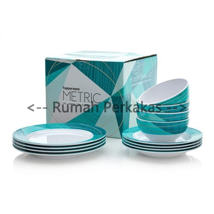 (Original Products 100%) Tupperware Metric Melamine Collection 12pcs Melamine Dining Sets Bazar Eid