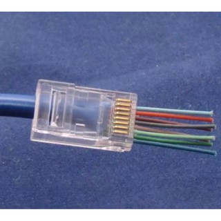 Pass Through Cat6 LAN RJ45 Ethernet Transparent Connector Plug 8P8C