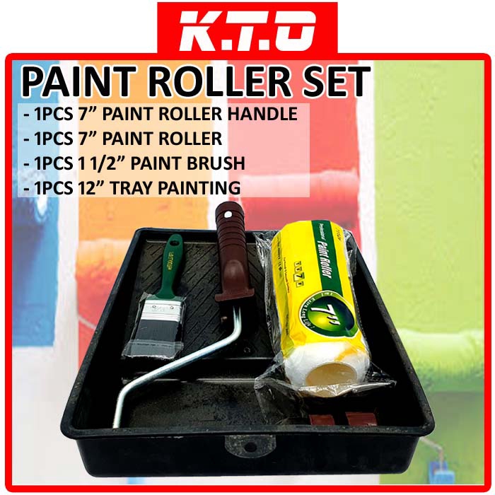 7pcs Mini Foam Paint Roller Tray Set 2 Inch Small Roller Paint Brush