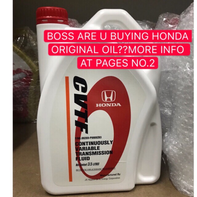ORIGINAL HONDA CVTF GEAR OIL (3.5L) GENUINE HONDA INSIGHT JAZZ GD3 CITY