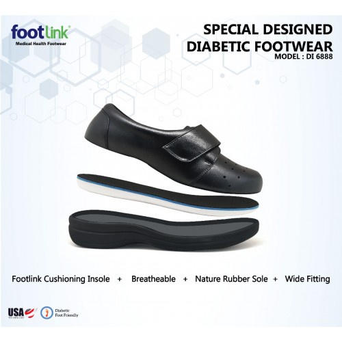 Footlink / Diabetic Shoes / Kencing Manis / UNISEX ( DI 6888 ) | Shopee ...