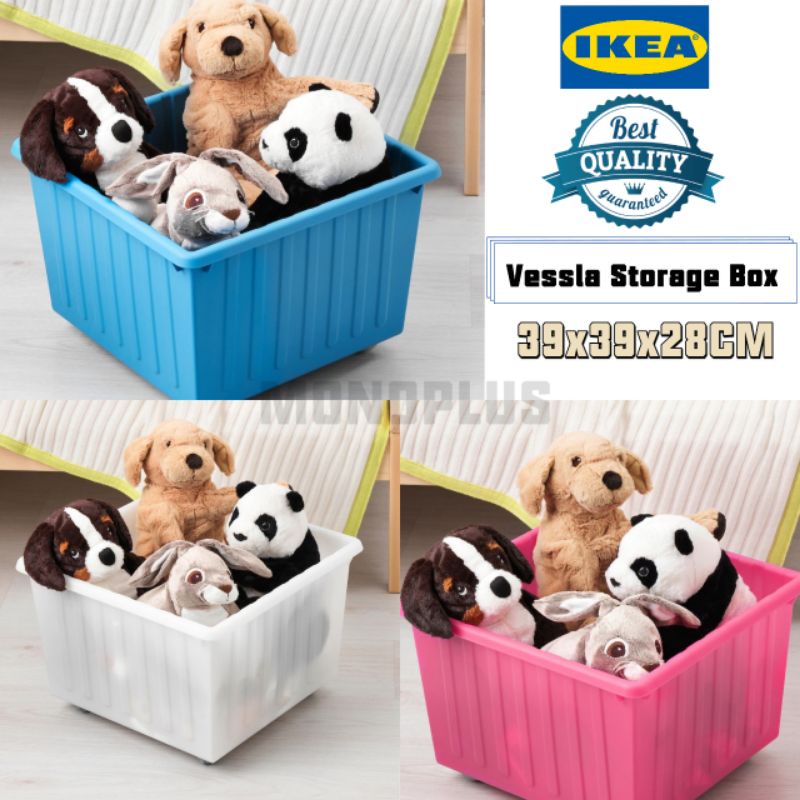 Ikea Vessla Storage Crate with Castors / Storage Box 39x39x28cm