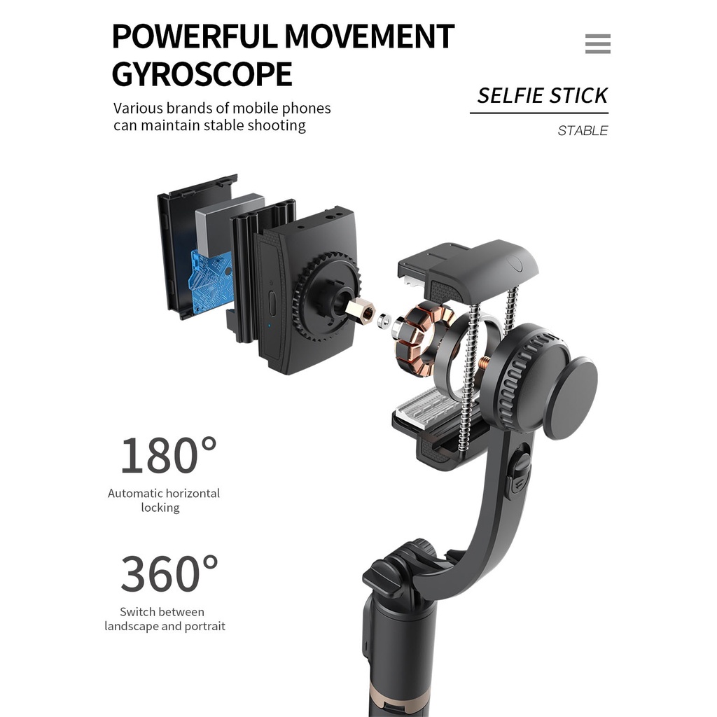 Reliable Essential Q08 Handheld Gimbal Smartphone Bluetooth Stabilizer Tripod Selfie Stick Folding Ios Android Sma Qu... - Image 4