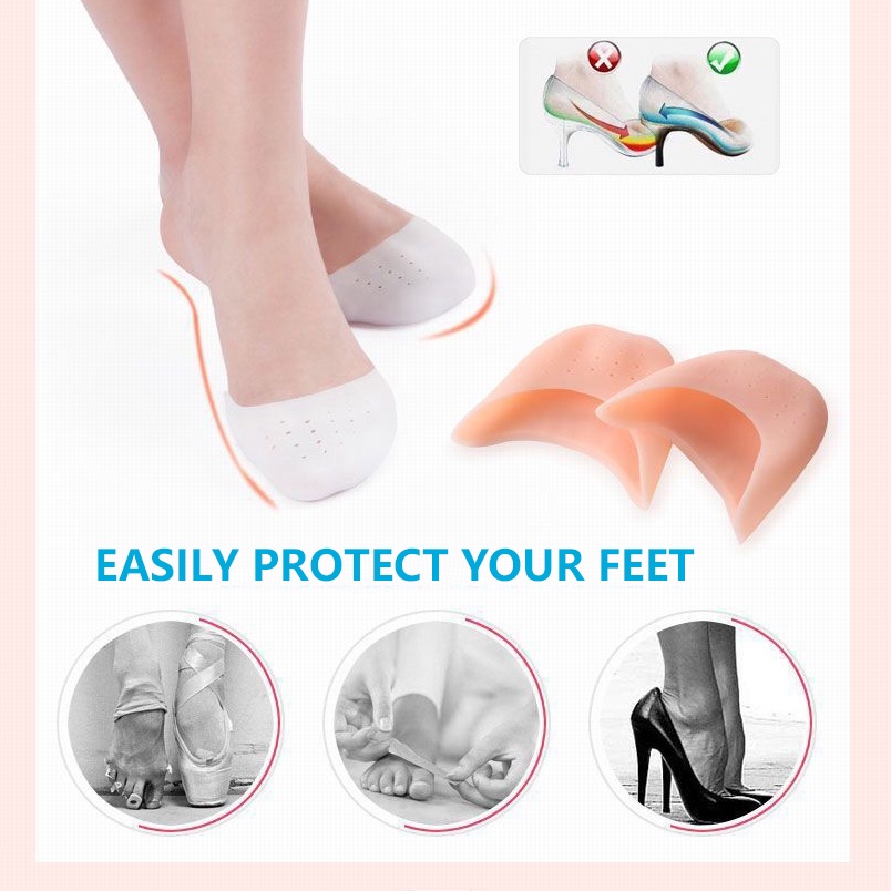 Silicone Gel Toe Forefoot Pad shoes Insoles Insert Ballet Dance Protector Covers