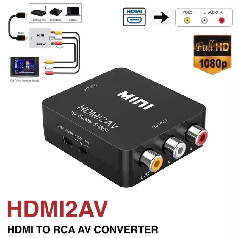 HDMI2AV HDMI TO RCA AV CONVERTER | Shopee Malaysia