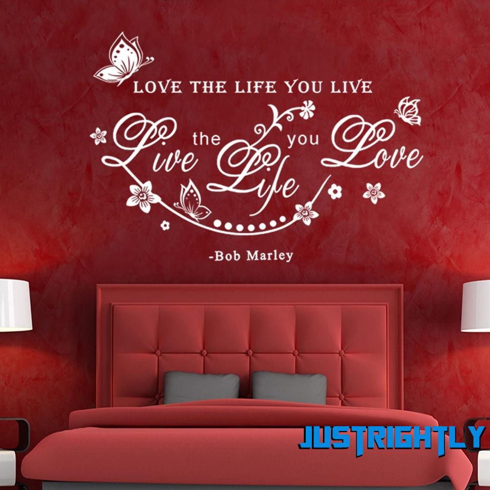 Jry Bob Marley Quote Love The Life You Live Art Wall Sticker