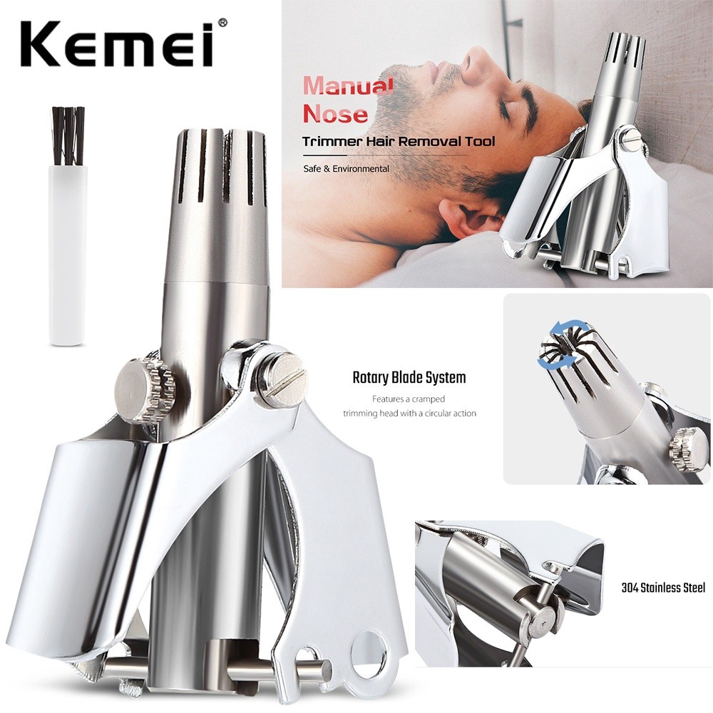 Stainless Steel Manual Shaving Device Mechanical Nose Trimmer Hair