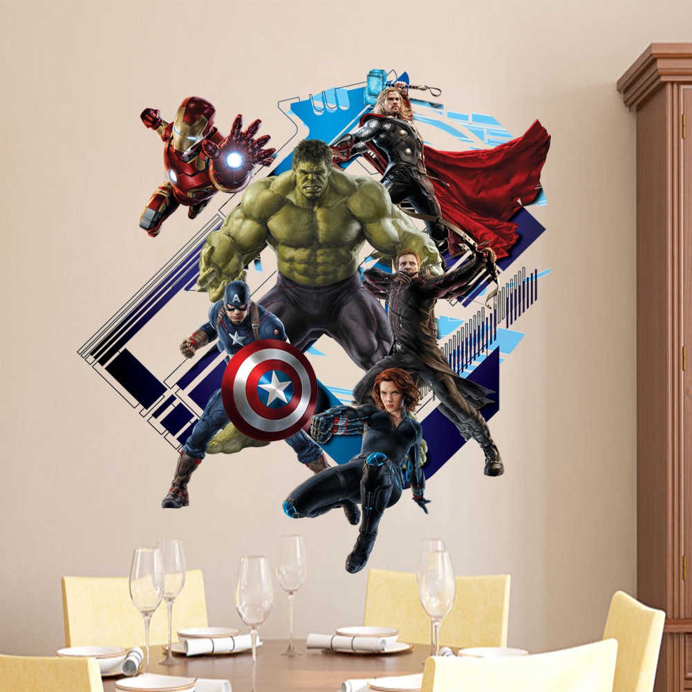 3d Marvel S The Avengers Wall Sticker Decals For Kids Room Home Decor Wallpaper