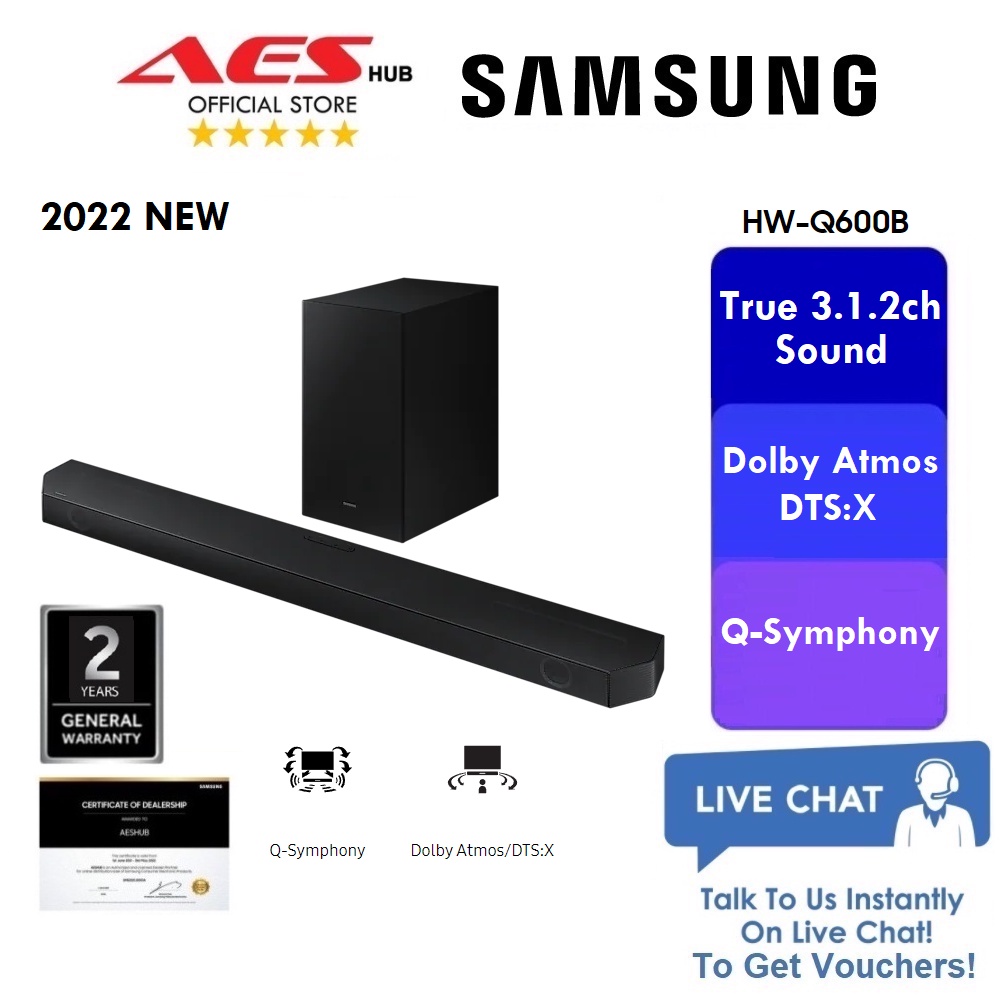 2022 NEW 2 Years Warranty SAMSUNG Soundbar TV With Sub Woofer Sound Bar With Subwoofer HWQ600B