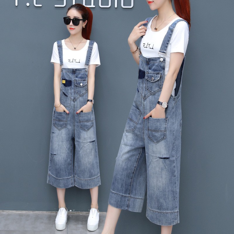 denim baggy jumpsuit