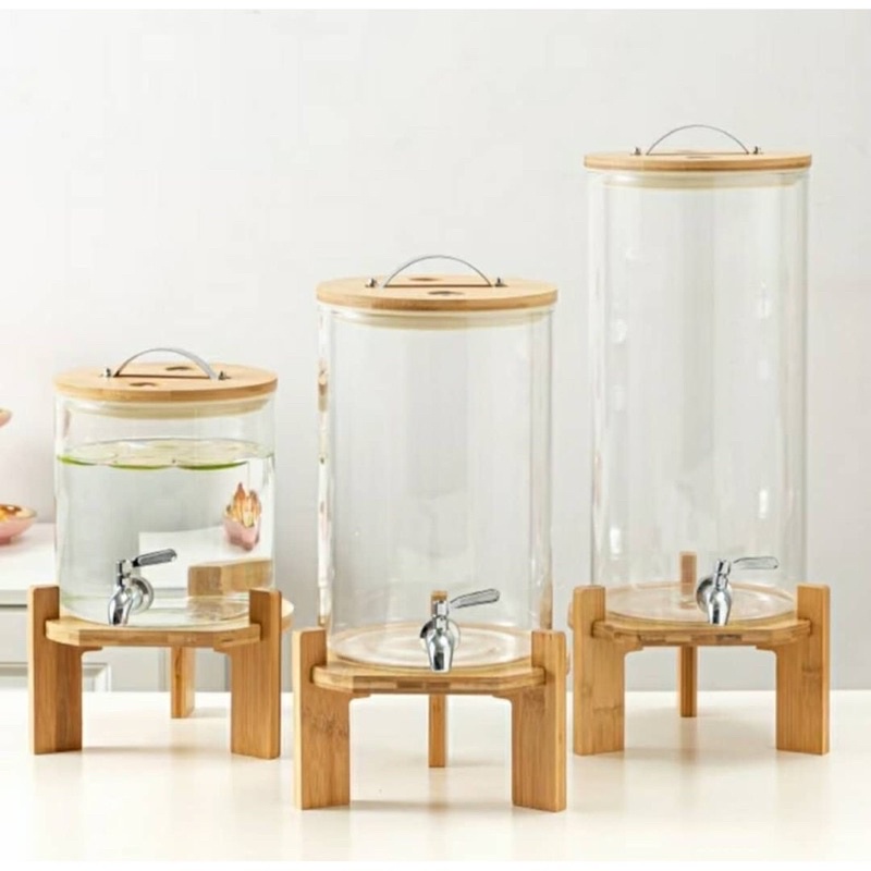 GLASS WATER DISPENSER ( WOODEN LEGS) Shopee Malaysia