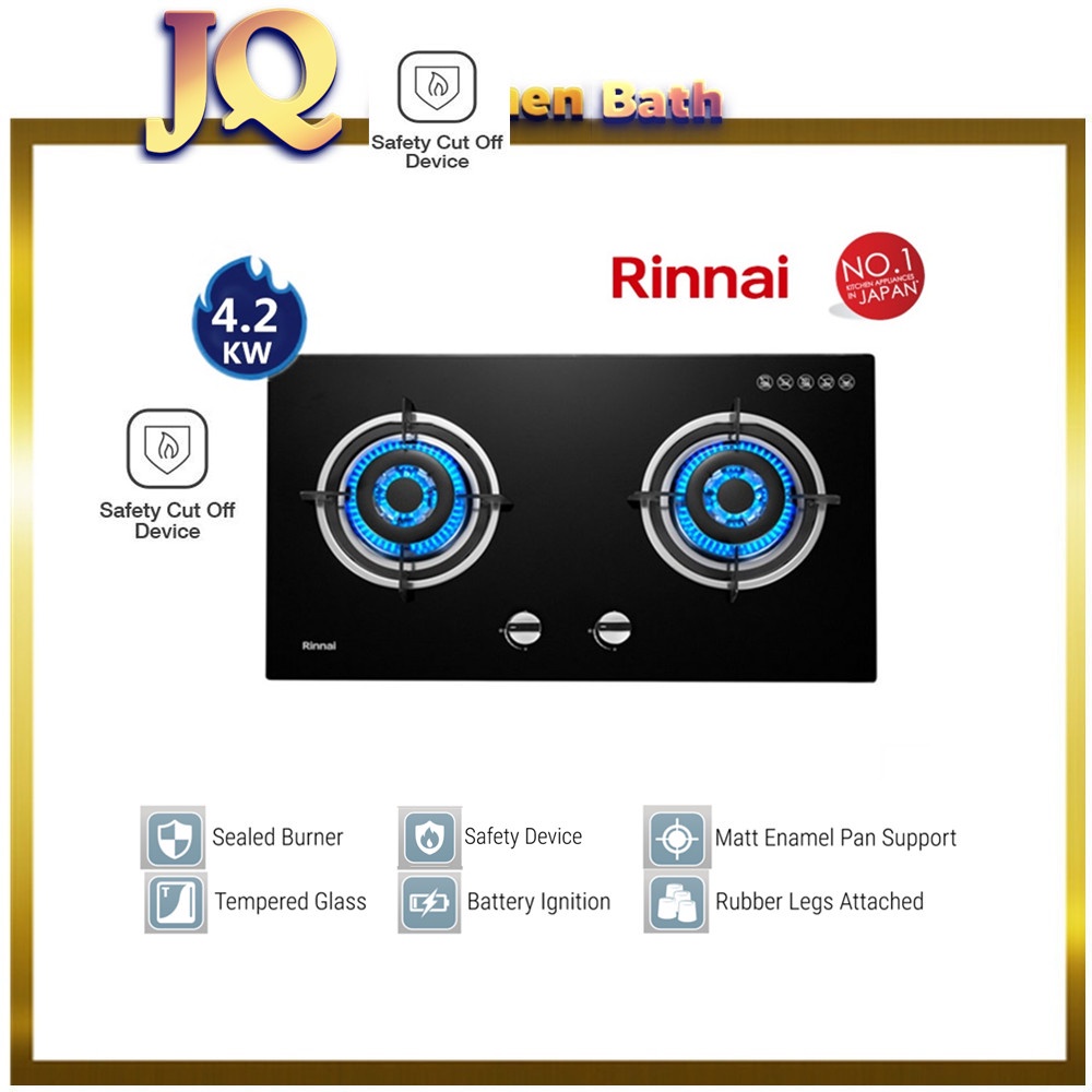Rinnai RB2HG BuiltIn 2 Buner Gas Hob/Safety Cut Off Device Shopee