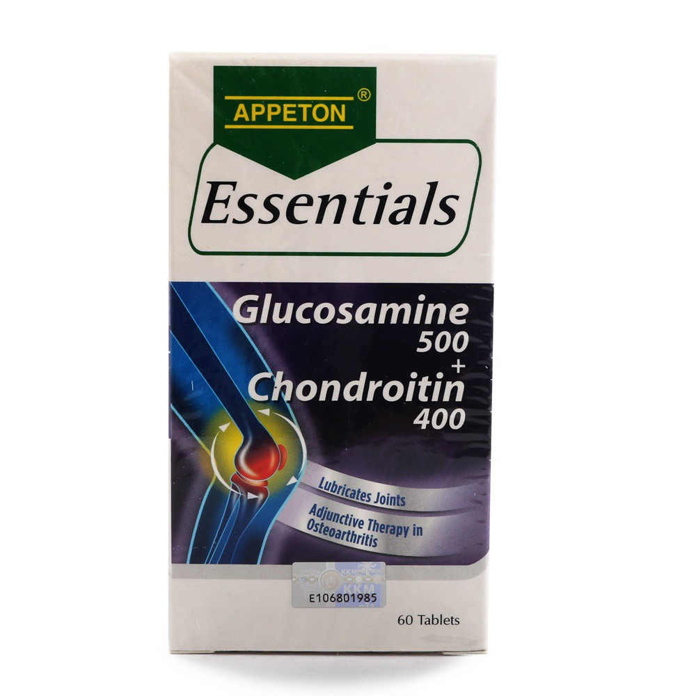 Appeton Essentials Glucosamine 500mg + Chondroitin 400mg 60's [EXP08/