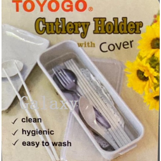 TOYOGO Cutlery Holder With Cover Multipurpose Container For Spoon Fork