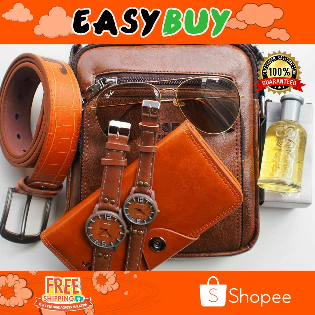 fossil belt and wallet set