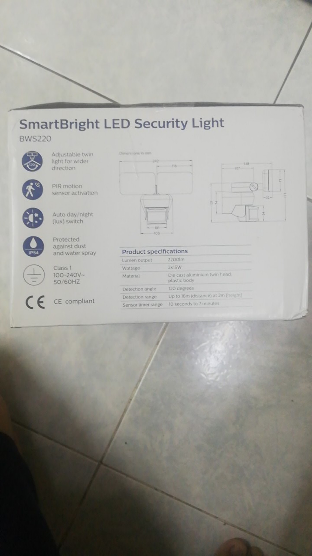 Philips Motion Sensor With Led Light Bws 220 Security Sensor Light 6500k Daylight Shopee Malaysia