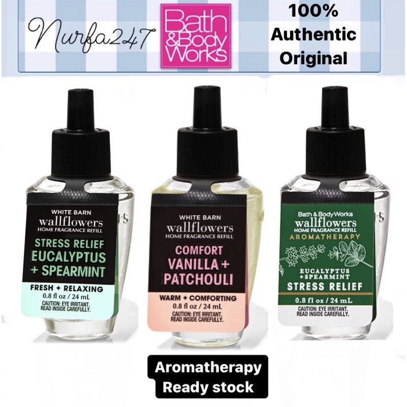 Bath and body works aromatherapy essential oil wallflowers refill bulb home fragrance perfume