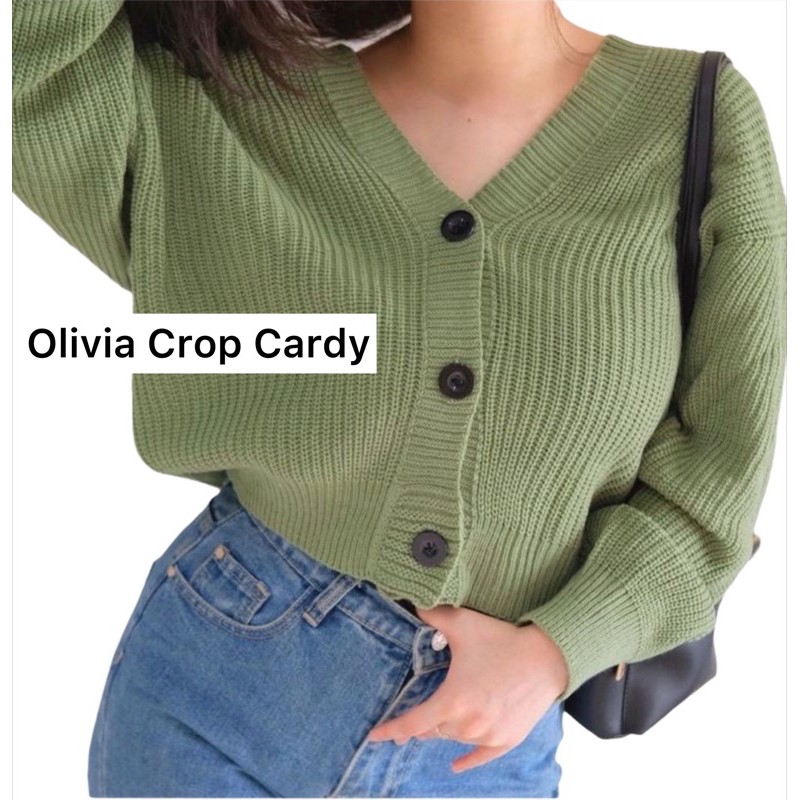 Olivia Cardy Crop Eireen Crop Cardy/ Olivia Knit Cardigan/ Balloon Cardi/
