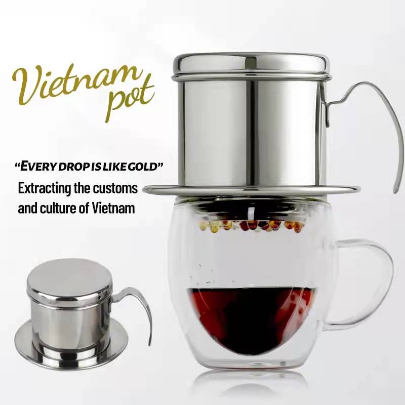 [Ready Stock]304 Stainless Steel Vietnamese Coffee Dripper Reusable Vietnam coffee Drip Pot