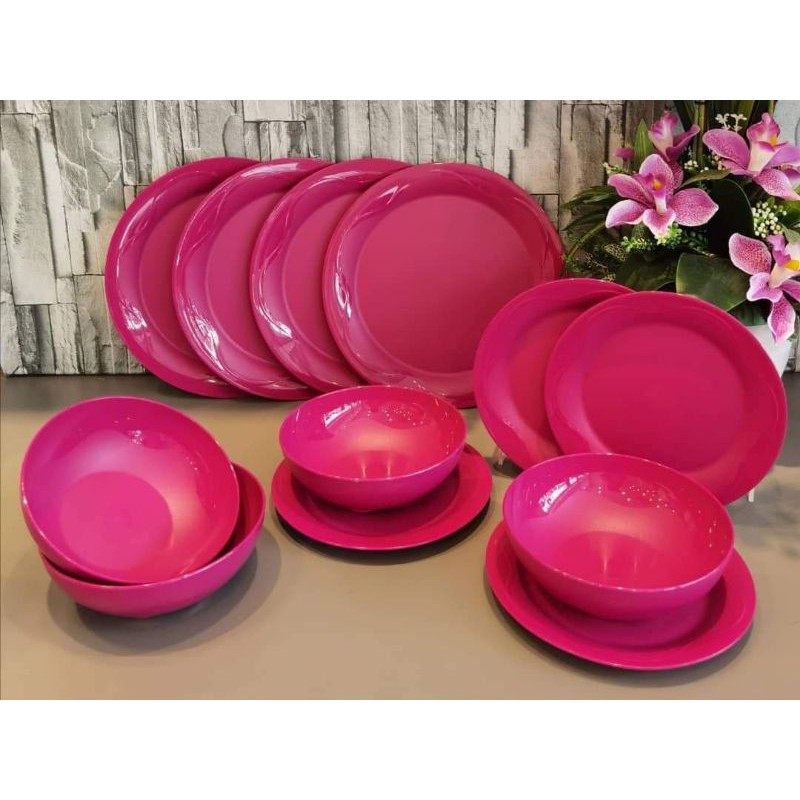 Set Pinggan Mangkuk Tupperware camellia collection dining serverware set 12pcs