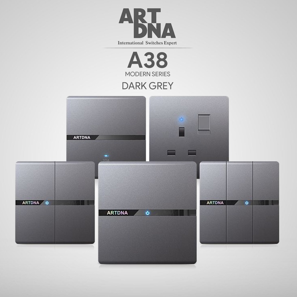 ART DNA A38 SERIES DARK GREY SWITCHES & SOCKETS *SIRIM Shopee Malaysia