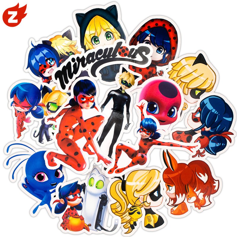 ladybug girl stickers miraculous tales of ladybug cat noir 50x waterproof graffiti stickers for kids toy laptop skateboard luggage shopee malaysia