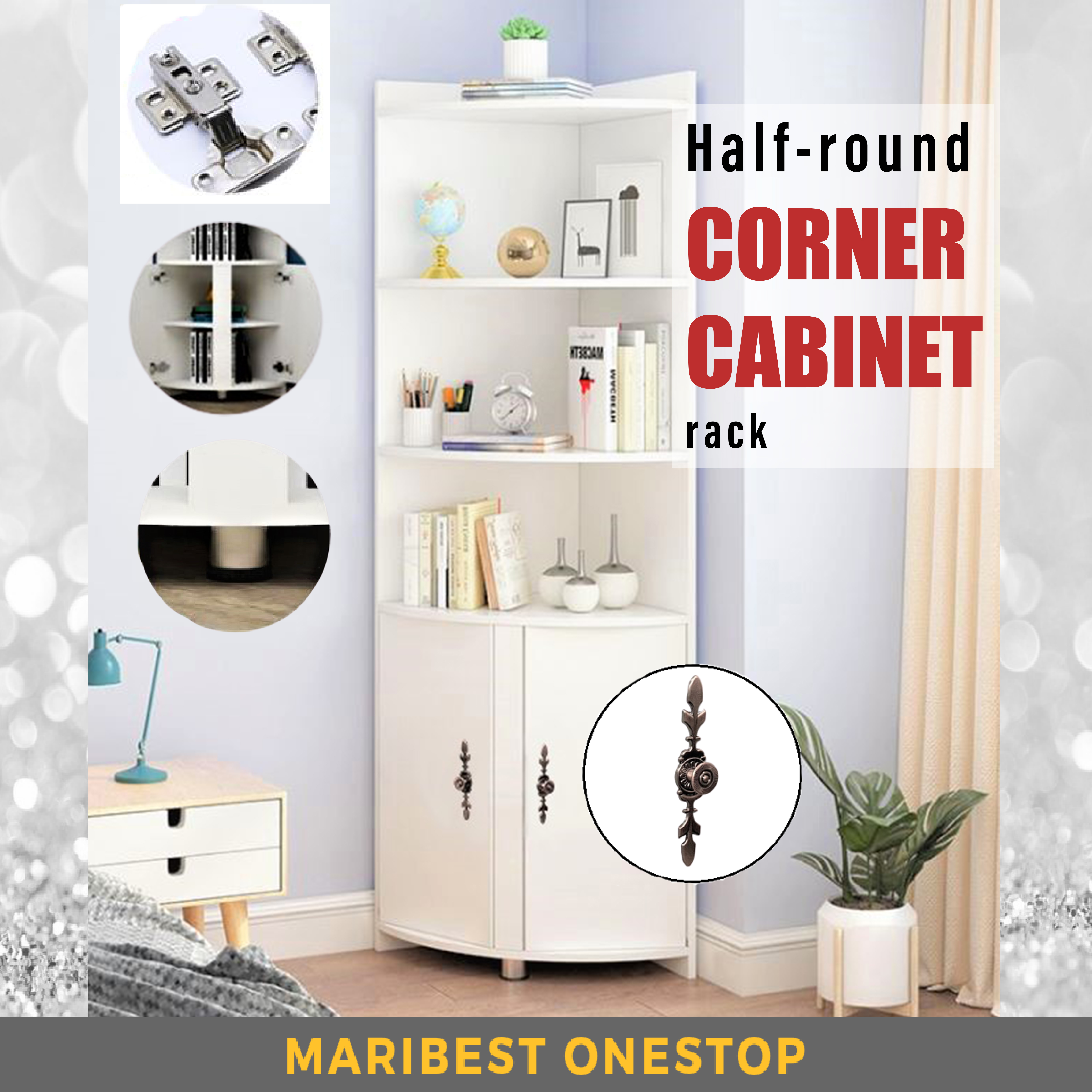 Cr250 Half Round Corner Cabinet Rack Triangle Corner Shelf Corner Storage Side Shopee Malaysia