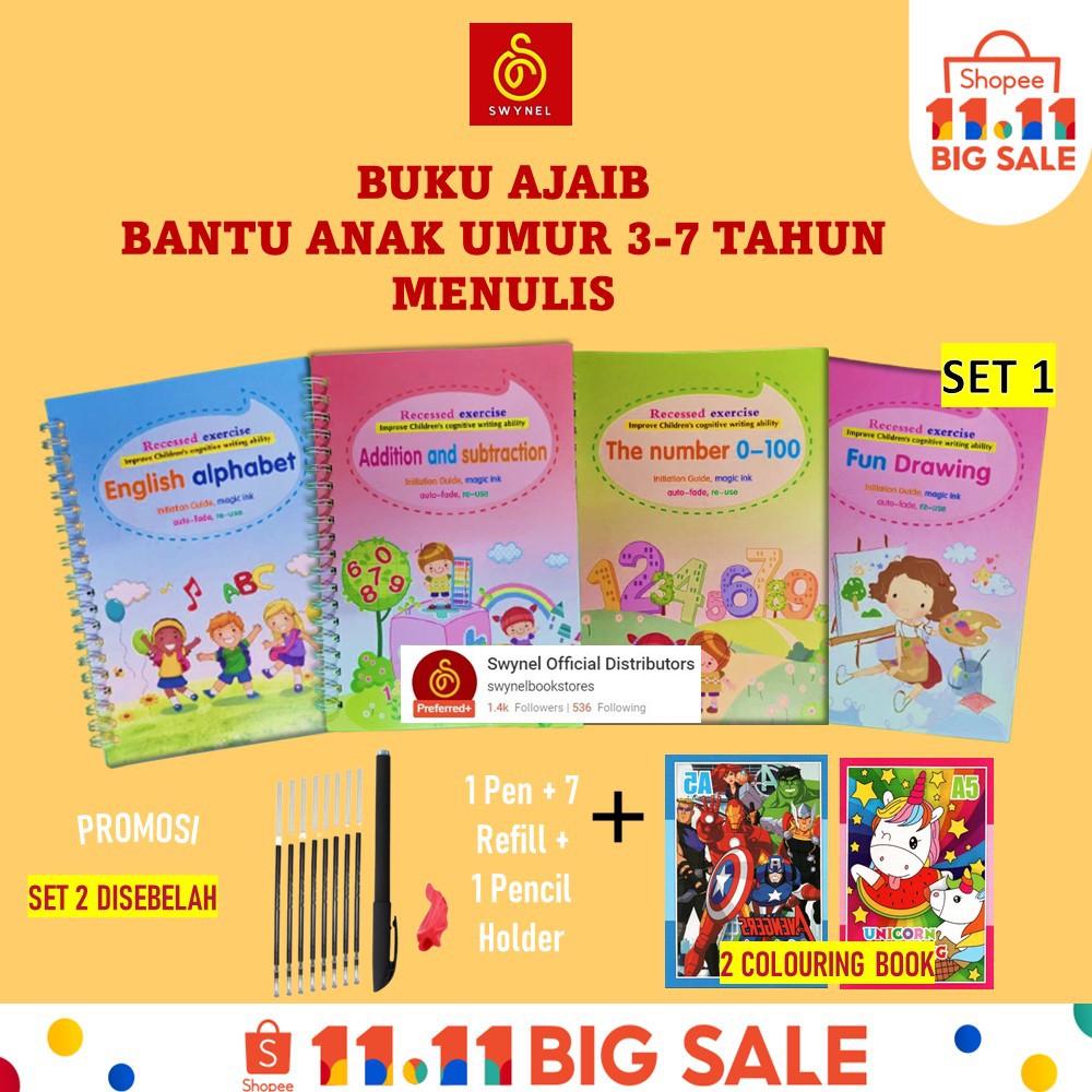 Buy Ready Stock Buku Tulis Ajaib Magic Book Reusable Book Anak 3 7 Tahun Latihan Menulis Seetracker Malaysia