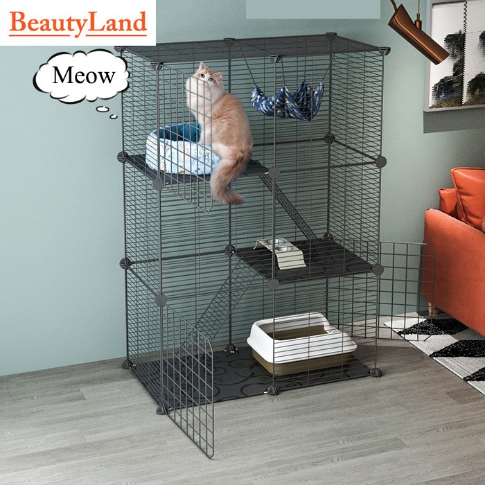 Free Git BeautyLand 6 Cubes Steel Wire Cat Cage Cat Rest Play House