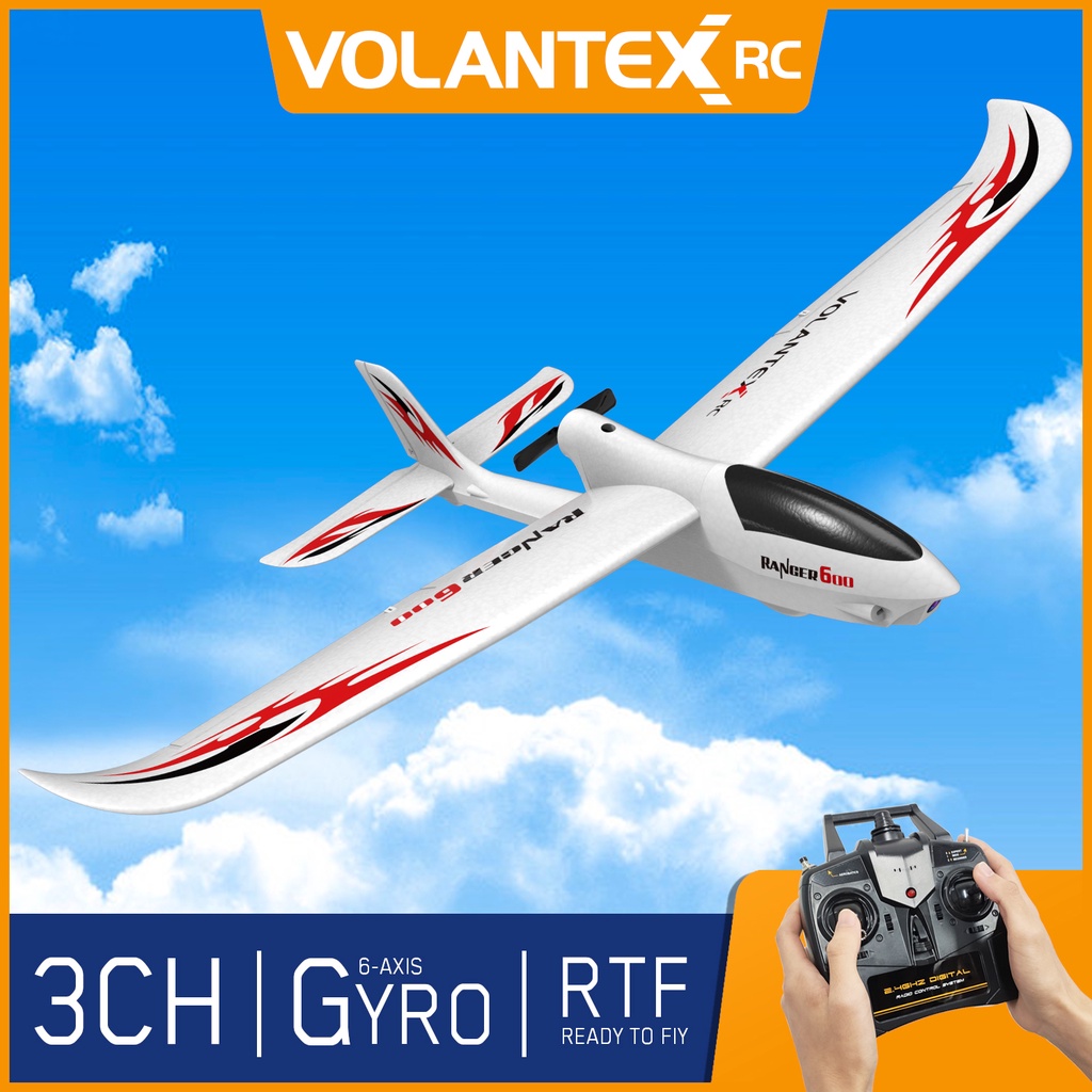 3-CH RC Aircraft Glider Plane Remote Control Airplane 2.4GHz Jet Ready to Fly Warplane Mustang with 6-Axis Gyro Stabilizer System for Beginners Adults Kids Gift 761-2 RTF 