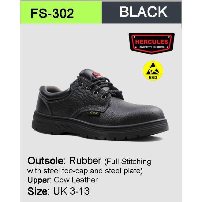 Hercules ESD Safety Shoes Steel Shoes Working Shoes Cow Leather SIzes313 SKU302 Shopee Malaysia