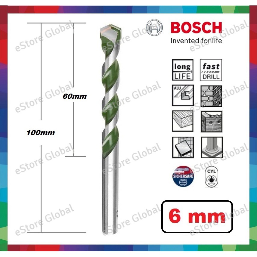 Bosch CYL4 Multi Material Multi Purpose Drill Bit / Mata Gerudi ( 6mm