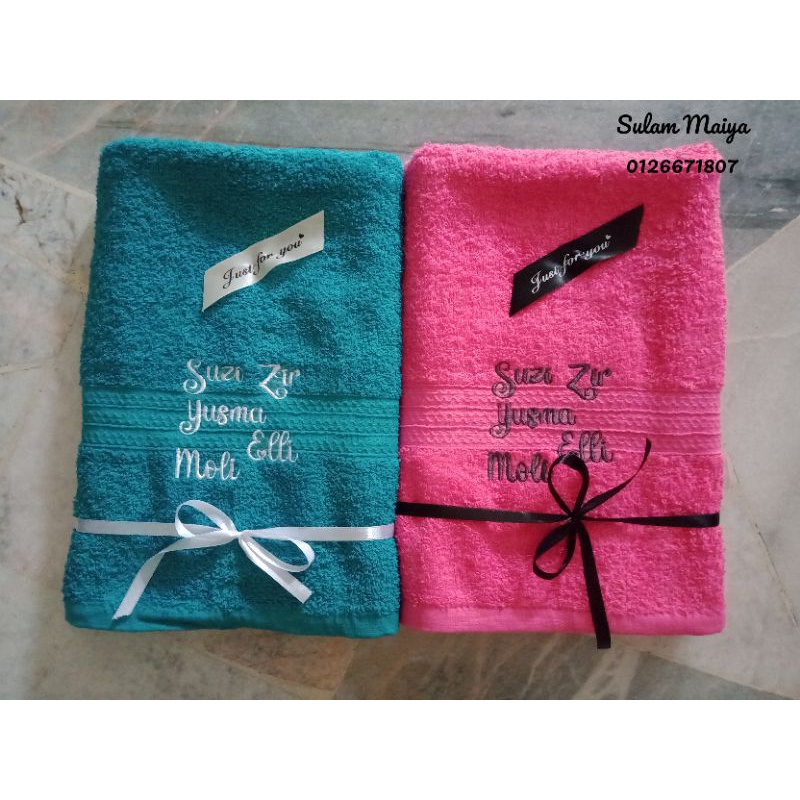 [factory clearance] Personalized embroidered bath towel. Tuala mandi