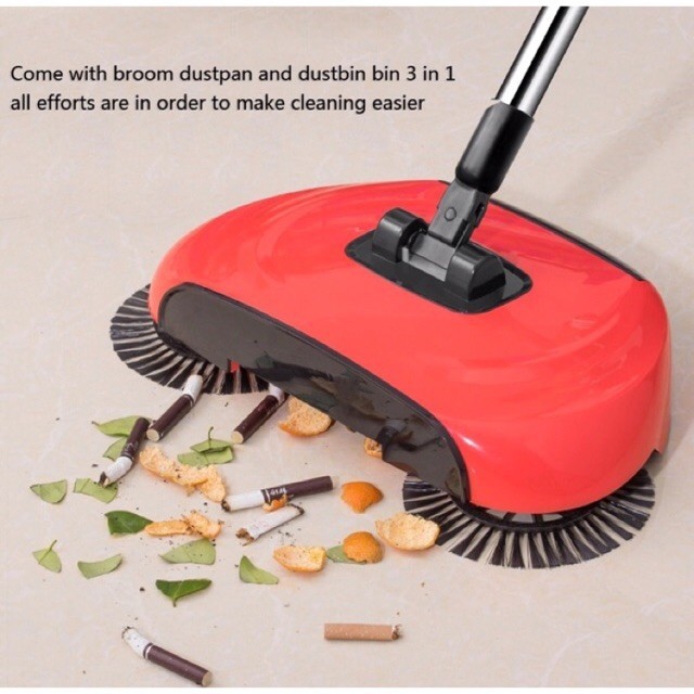 3in1 Automatic Broom Sweeper Mop Smart Hand Push Magic mop 3 dalam 1