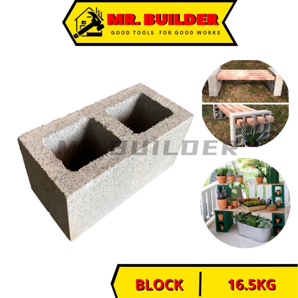 MR. BUILDER Hollow Block Square Ventilation Block Brick Block Garden