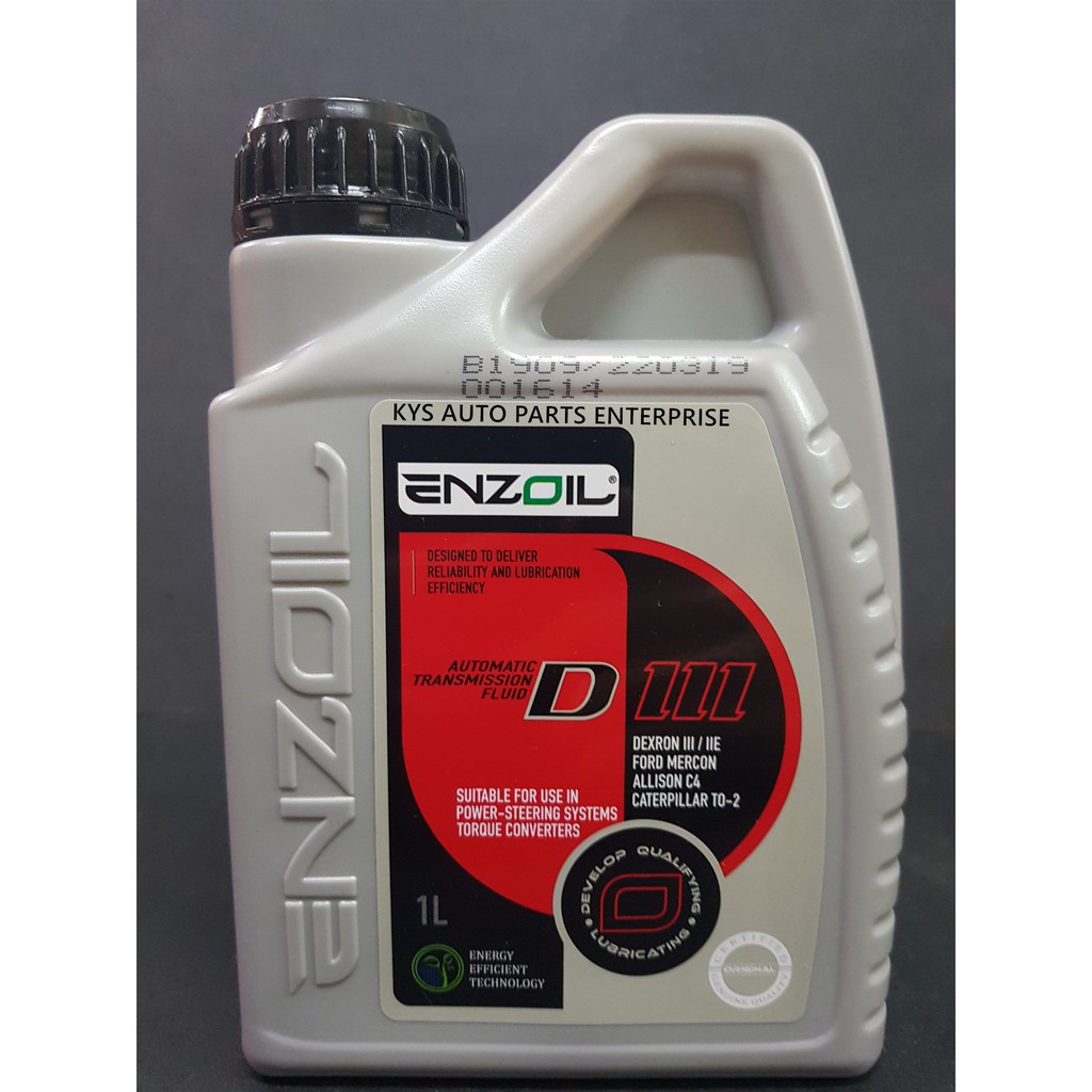 ENZOIL 1 LITRE 4 LITRE ATF D3/D111 AUTOMATIC TRANSMISSION FLUID & POWER STEERING OIL