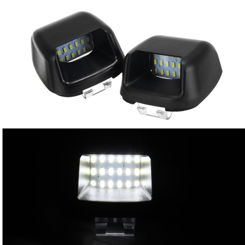 Pair White LED Car Number License Plate Lights Bulbs For Nissan Navara