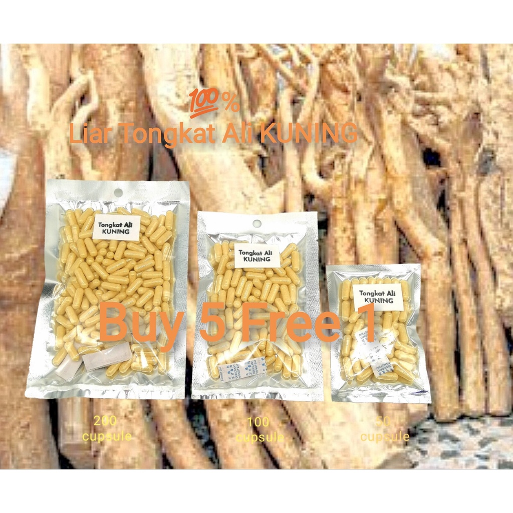 Borong package,100% Liar Tongkat Ali KUNING 100 kapsul,buy 5 free 1pack(100kapsul)