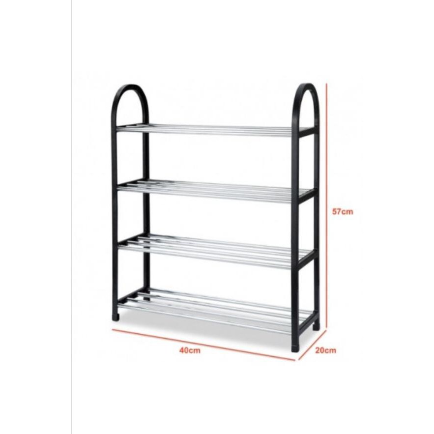 Ready Stock Shoe Rack Shelf 3 4 Tier Shoes Storage Black Plastic Closet Multi Storey Shopee Malaysia