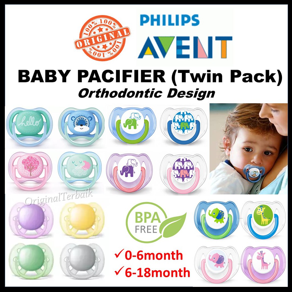 Orthodontic Avent Pacifier Puting Baby Anti Jongang Philips Avent [💯