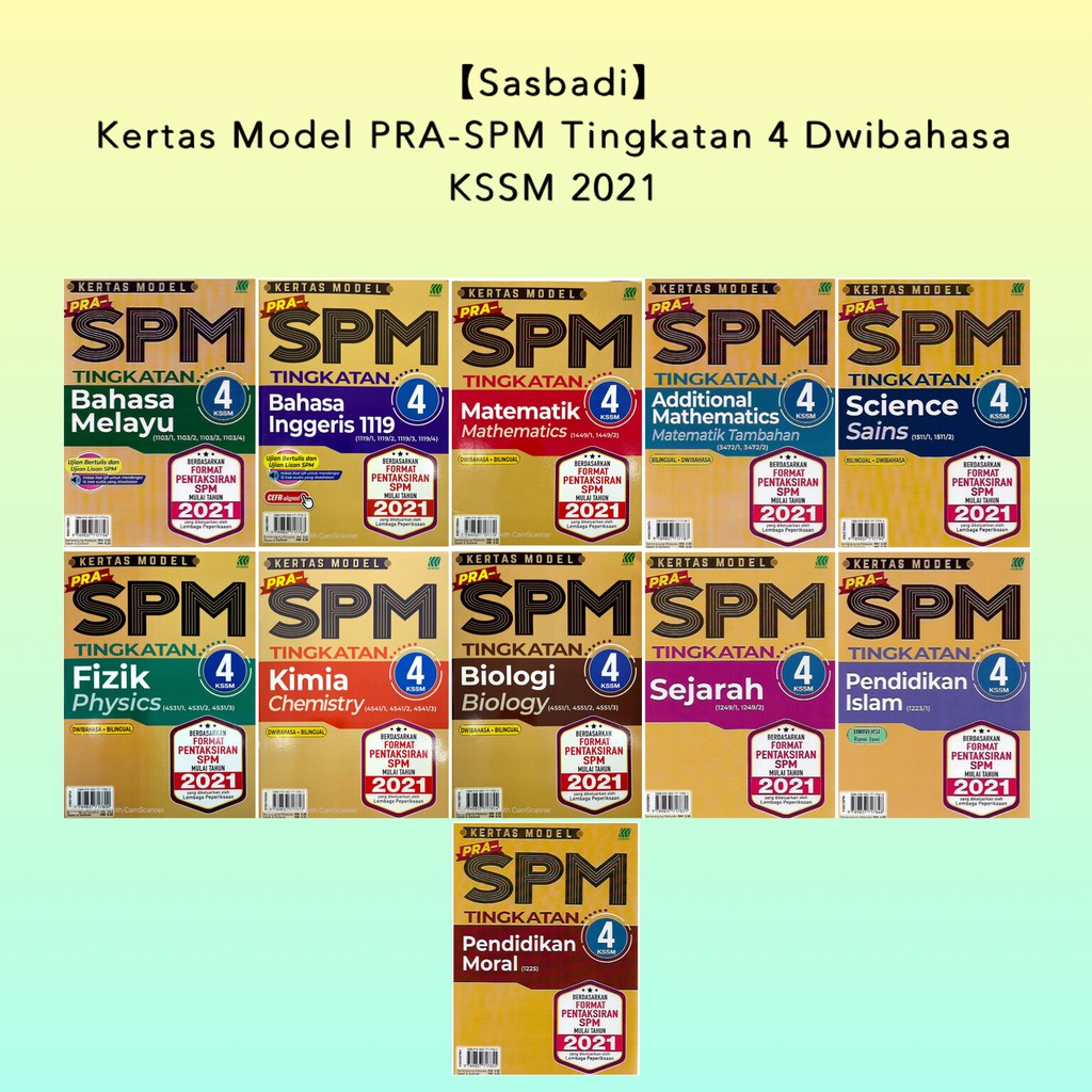 【Sasbadi】Kertas Model PRASPM Tingkatan 4 KSSM Dwibahasa 2021  Shopee