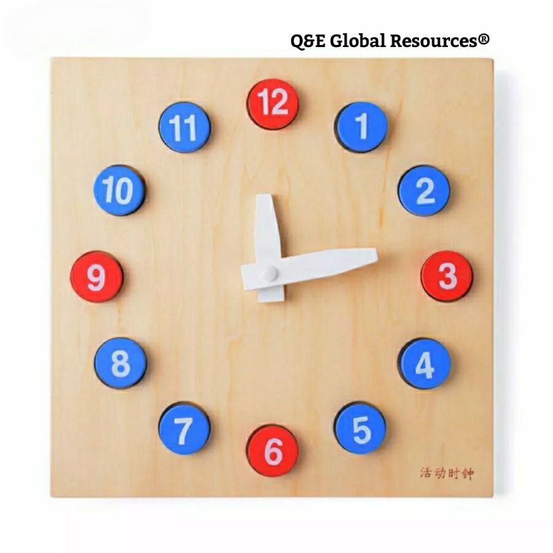 [READY STOCK MALAYSIA] - Montessori Inspired Teaching Clock Puzzle | Educational Material | Learn Time Math