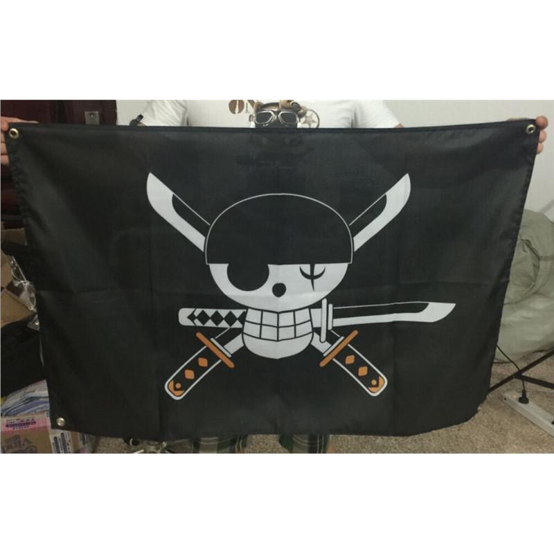 60cmx90cm High Quality One Piece Luffy Flag Jolly Roger Pirate Flag ...