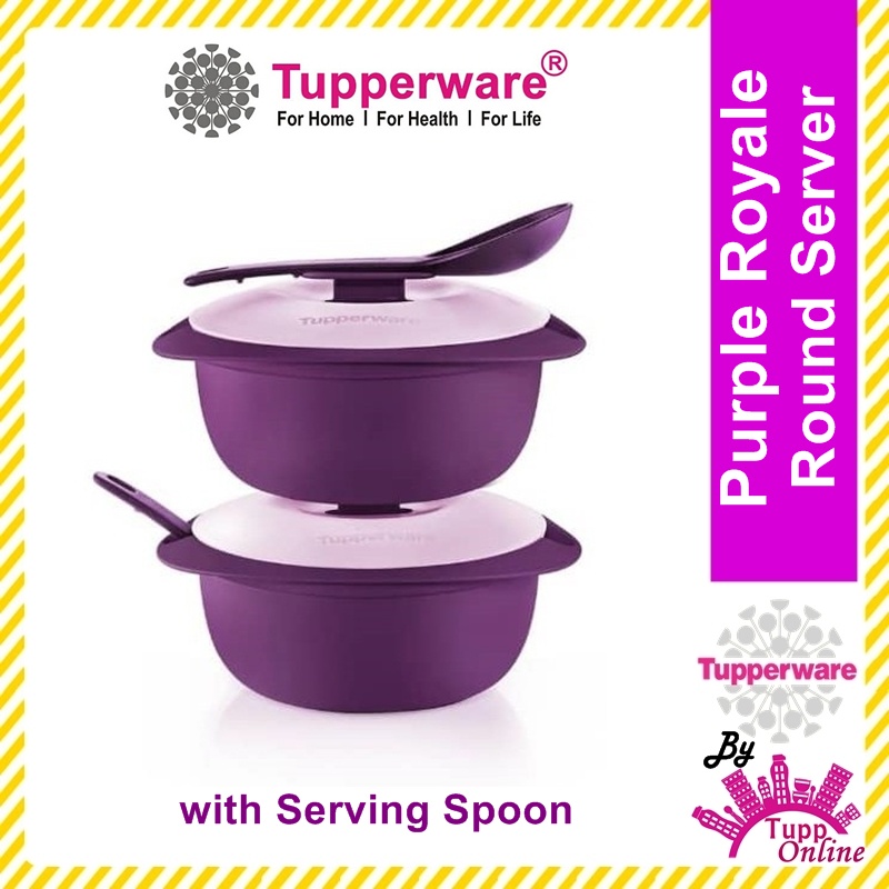 Original TUPPERWARE Purple Royale Round Server with Serving Spoon (2) 1.6L [Ready Stock]