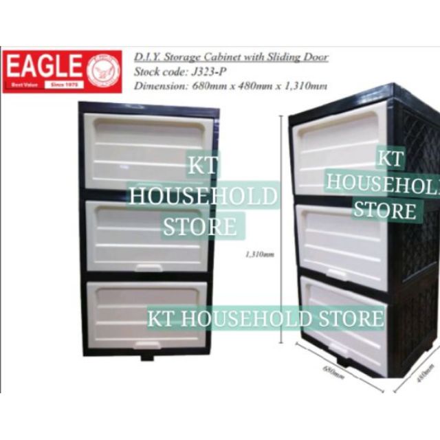 Kiwi Diy Sliding Door Plastic Storage Cabinet Clothes Storage