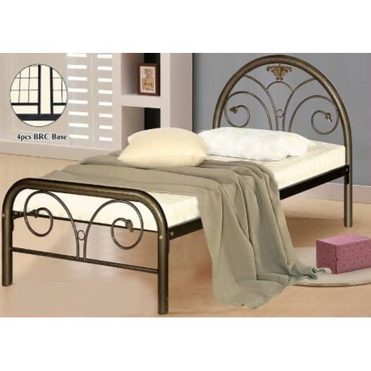 Elegant Antique Metal Single Bed Frame Katil Besi Single Size Stylish Single Metal Bed Frame