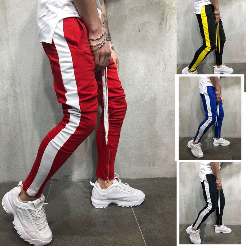 side stripe mens joggers