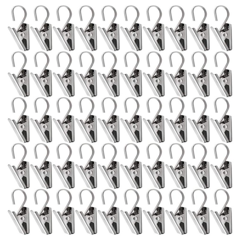 Photos Kissmi 120Pcs Stainless Steel Hook Clips for Curtain Home Decoration 
