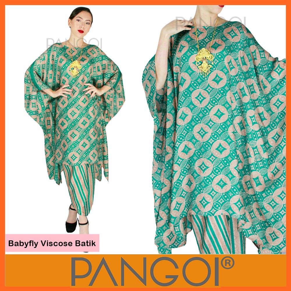 PANGOI Exclusive Babyfly Viscose Corak Batik Kaftan Pario Batwing 